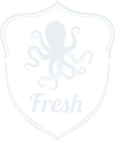 Godło P.U. FRESH - ośmiornica na tarczy